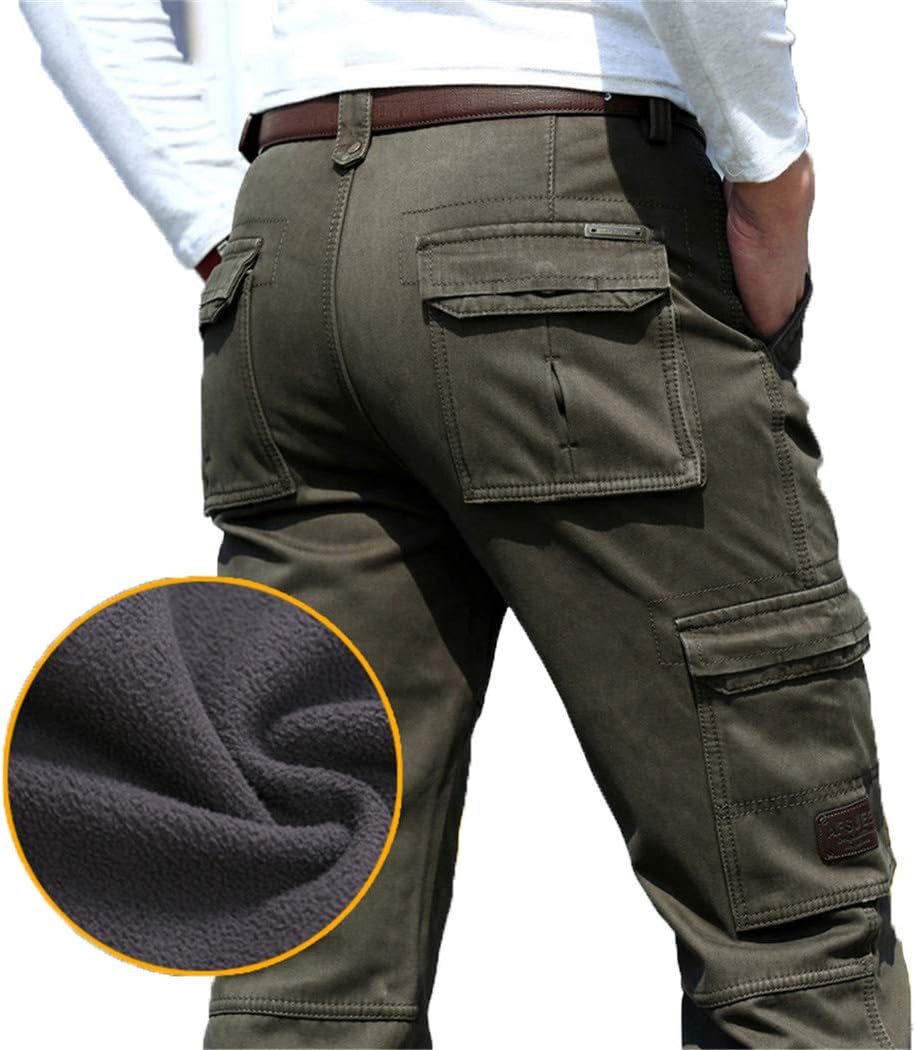 Winter Cargo Pants Men Military Tactical Pants Straight Thick Fleece Cotton Army Trousers Male Casaul Clothing