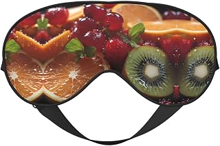 FoRes Fresh Oranges Kiwis Soft Eye Mask for Comfortable Sleep - Adjustable Strap for Light Blockage - Ideal for Travel, Meditation