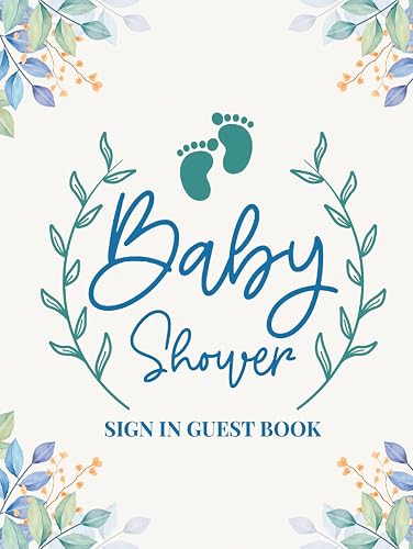 Baby Shower Sign In Guest Book: Personalized Hardcover &amp; Hardback Keepsake Baby Shower Memory Book For Guests To Sign With Name, Address, ... Wishes And Predictions &amp; Gift Log Tracking