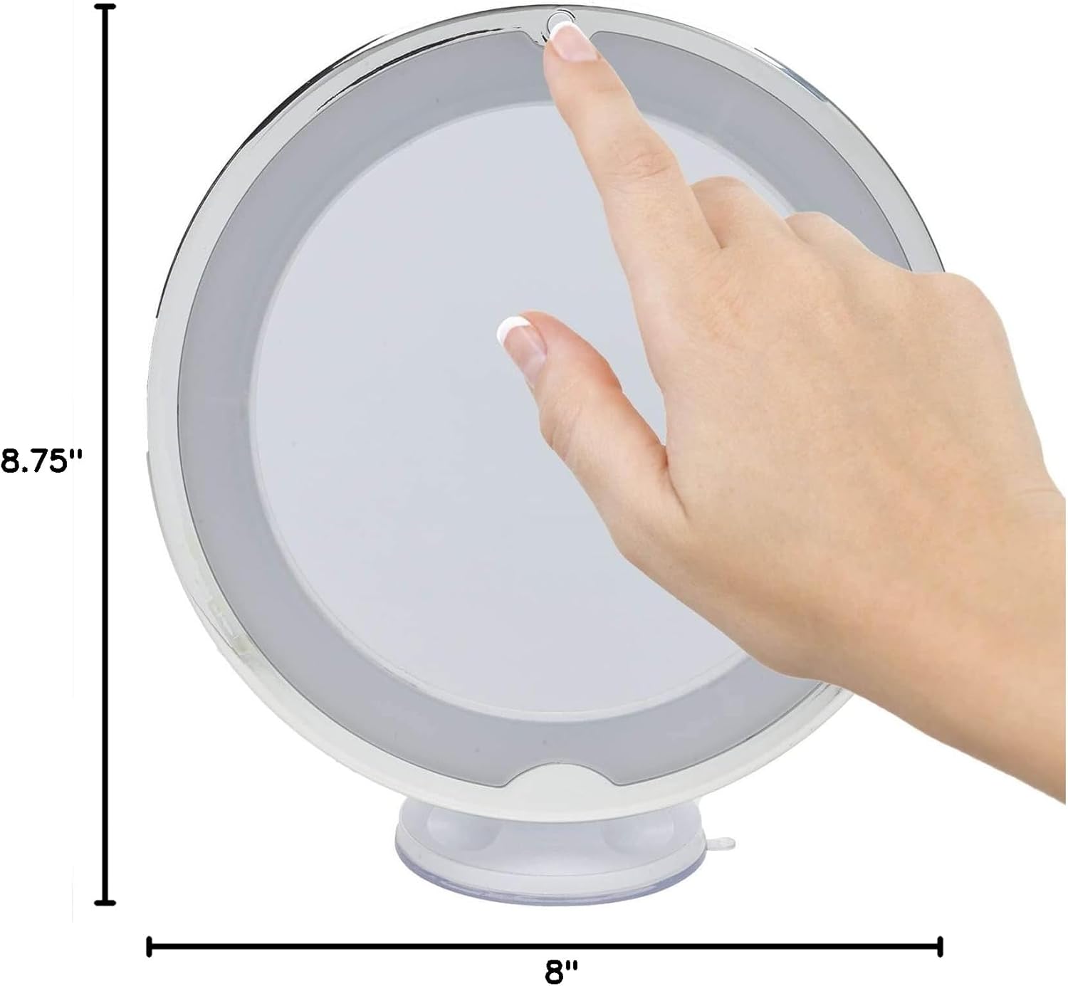Round LED Magnifying Makeup Mirror with Suction Base