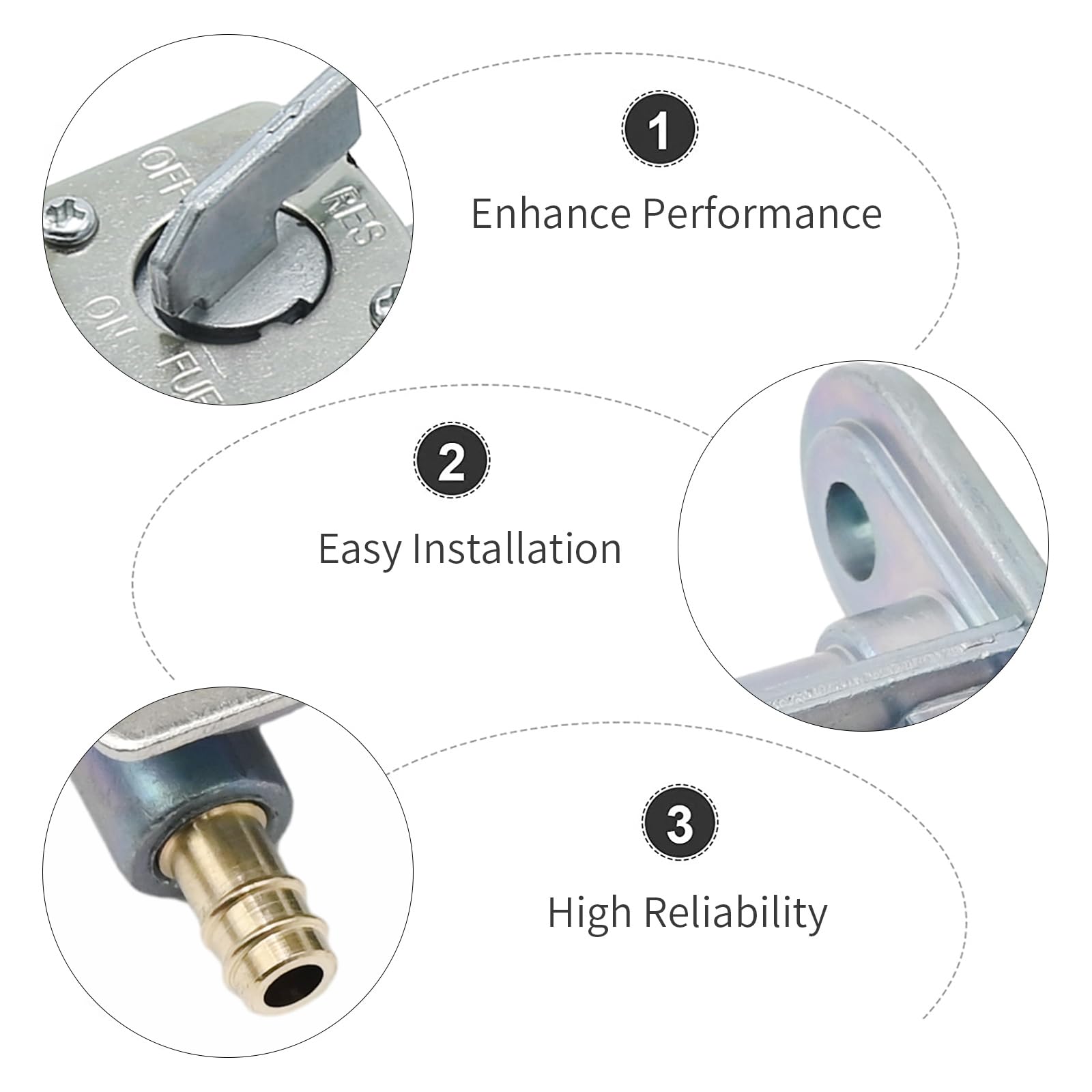 Robinet De Carburant Pour Yamaha, Suzuki, Kawasaki – Compatible TTR, Bear Tracker, Grizzly, Quadsport, Bayou…
