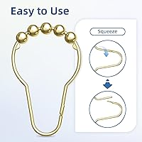 Vista 2 de Titanker Ganchos para cortina de ducha e impermeable, ligero, 72 x 72 pulgadas, forro de cortina de ducha de PEVA, transparente