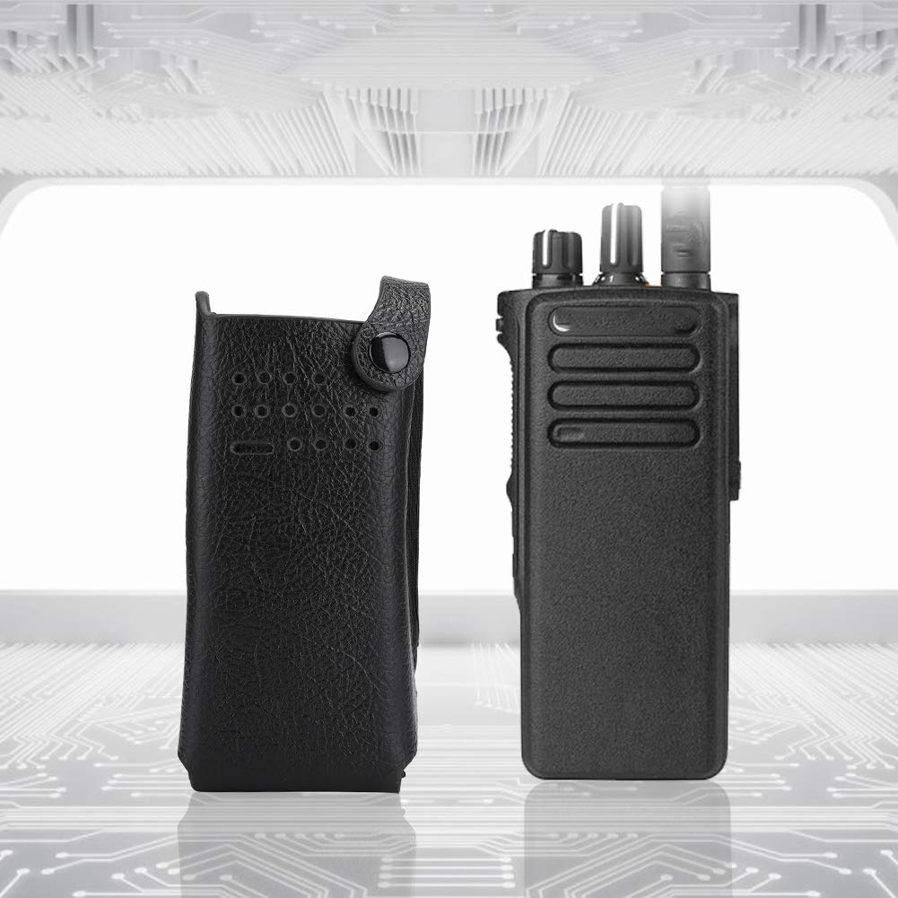 Tosuny Étui de Talkie-walkie, étui de Radio en étui en Cuir PU Porte-Radio avec Clip arrière/Courroie en Nylon pour GP328D Talkie-walkie