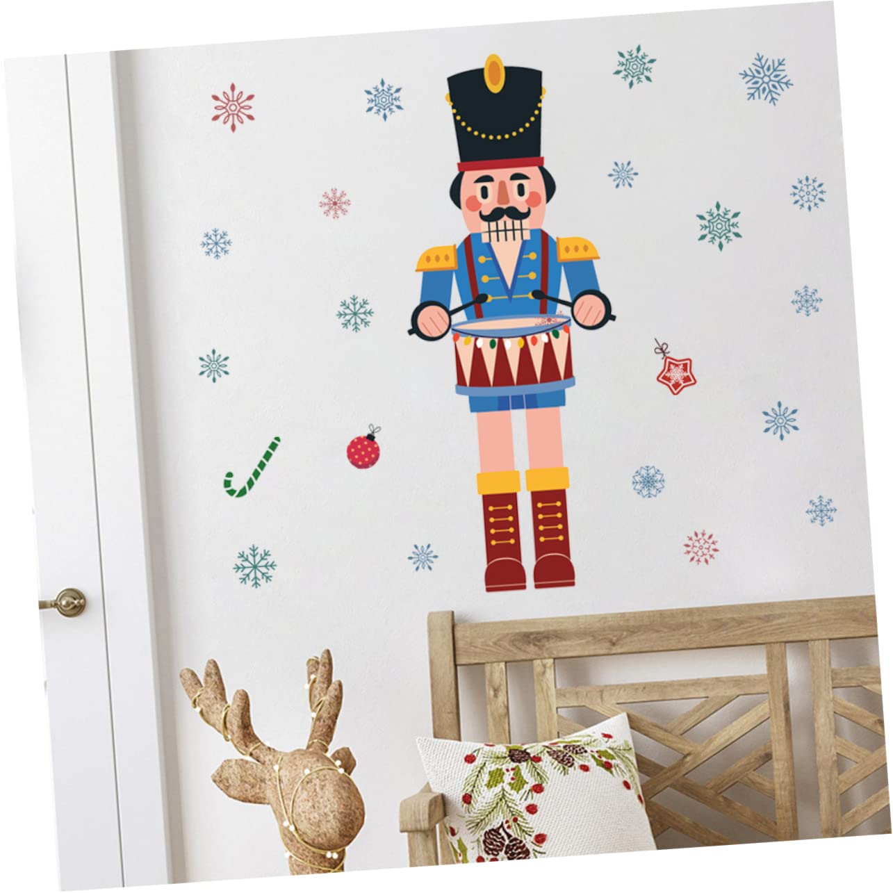 TOPBATHY 4 Pz Vetrofanie Natalizie Adesivi Rosa Adesivi Per Finestre Vetrofania Schiaccianoci Decorazioni Natalizie Schiaccianoci Vetrofania Natalizia Adesivi Murali Natalizi Pvc