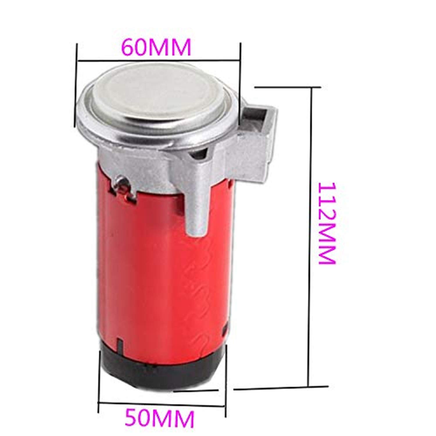 Fischio d'auto corno rosso compressore d'aria kit pompa aria 12V con tubo flessibile, motore elettrico con motore elettromagnetico, parti ricambio per corno super rumoroso camion vagone treno
