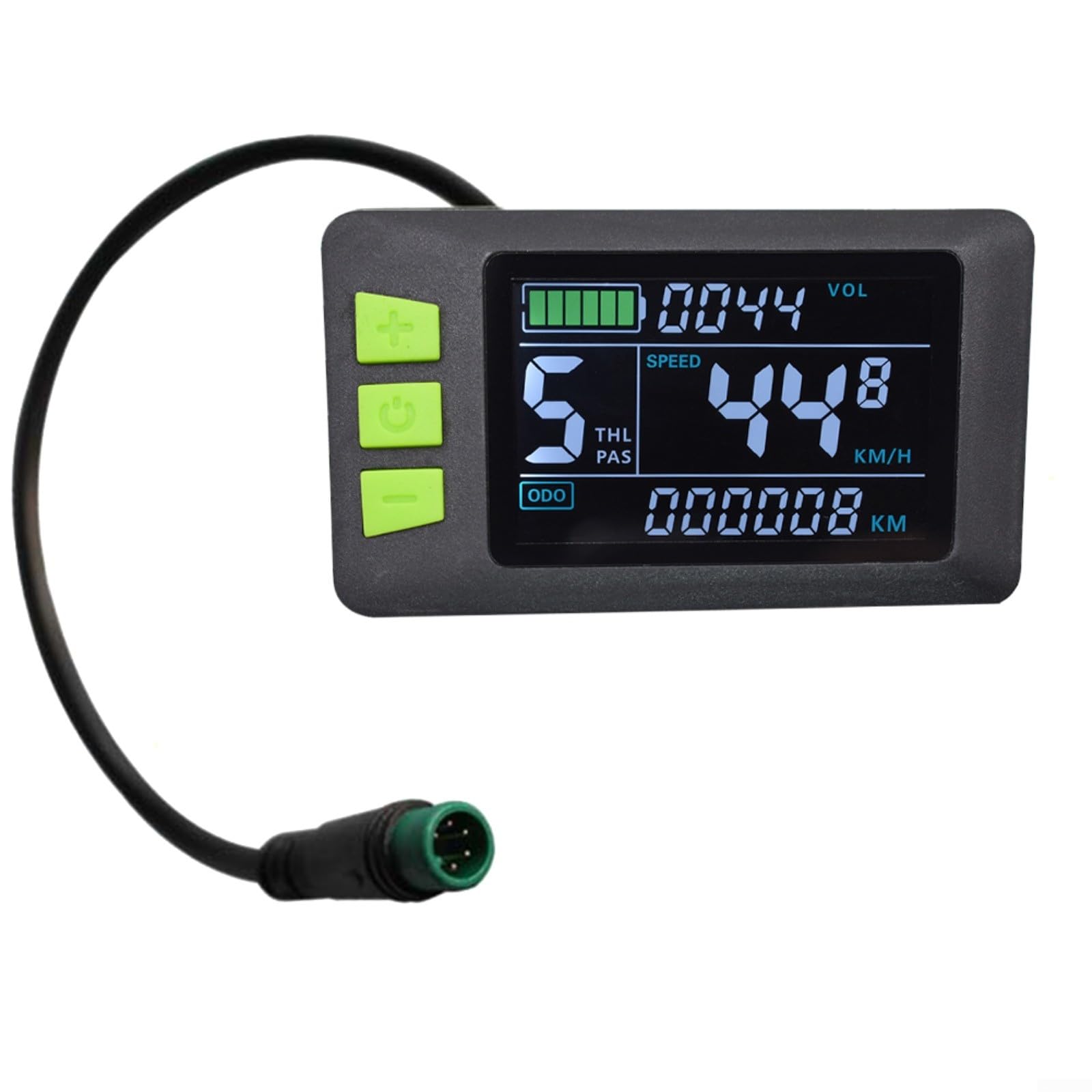 P3C - Display LCD per bici elettrica, 24 V/36 V/48 V, 5 pin, USB, UART, velocità ODO, per scooter e mountain bike, colore nero