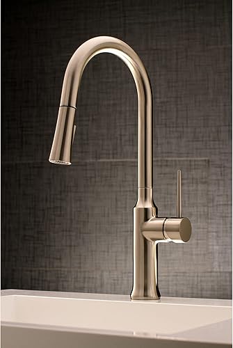 Miniatura 5 de Gourmetier LS2728NYL - Grifo de cocina desplegable de un solo mango, níquel cepillado