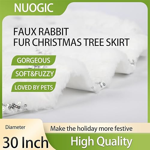 Miniatura 2 de Falda de árbol de Navidad blanca de 30 pulgadas, para árbol de Navidad de 4 pies y 5 pies con copo de nieve