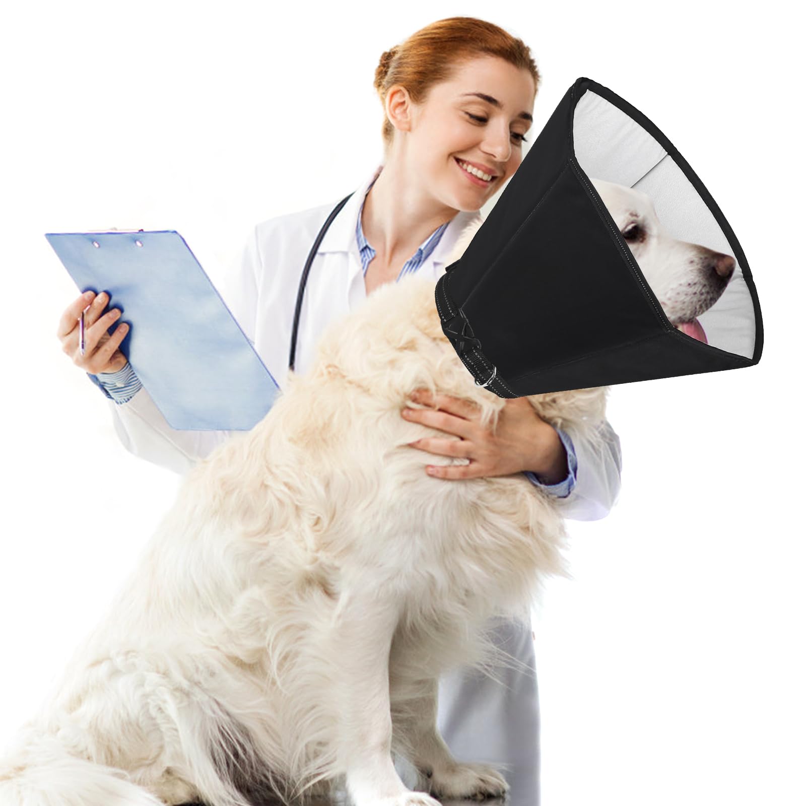 PET'S HUB Comfy Dog Protective Cone for Recovery and Training (Black, X-Large) - Image 4