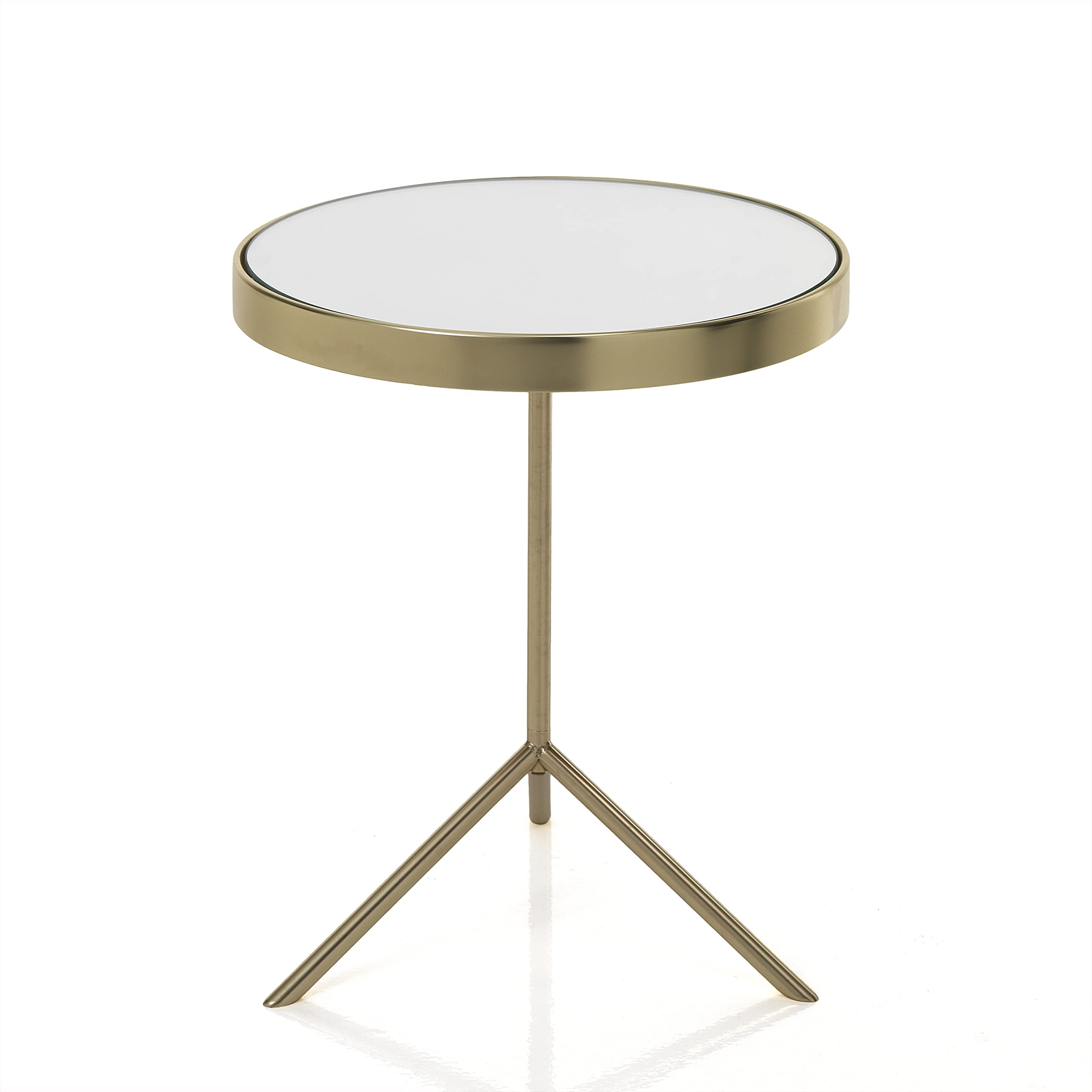 Wink DesignArry Gold Side Table/Bedside Table, Matt Gold, White, H48 x Ø 40 cm