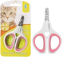 OneCut Pet Nail Clippers for Cats, Kittens, Small Dogs & Rabbits - Sharp Stainless Steel, Safe Professional Claw Trimmers (Pink)