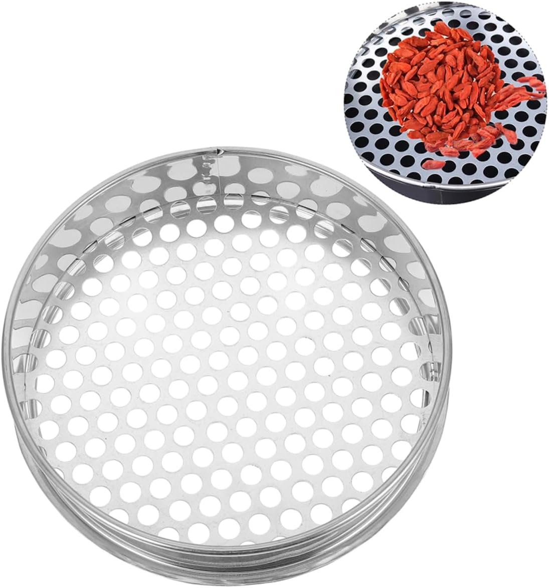 balacoo 2pcs Stainless Steel Soil Sifters Round Soil Sieves for Garden Use Lightweight Sifting Tool for Removing Stones and Debris for Planting and Landscaping