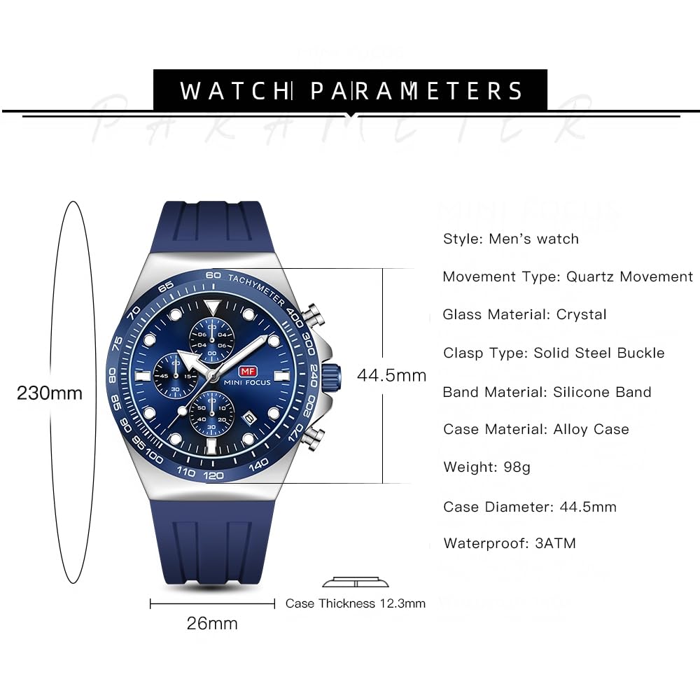 AIMES Orologio da polso da uomo, impermeabile, analogico, al quarzo, cronografo, elegante, per affari, lavoro, moda, casual, sportivo, elegante, regalo per