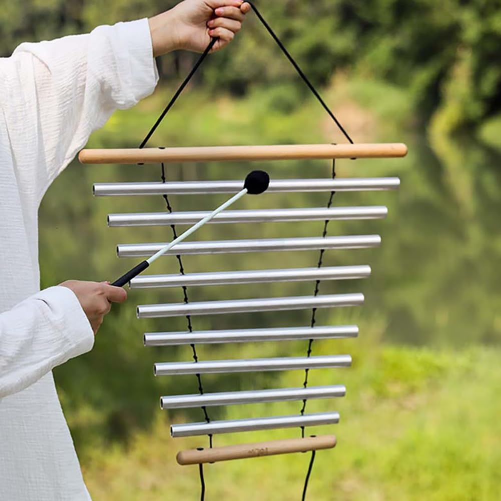 Sound Healing Instrument, 9 Tone Handy Chime for Sound Meditation, Swing Chime with Free Mallet