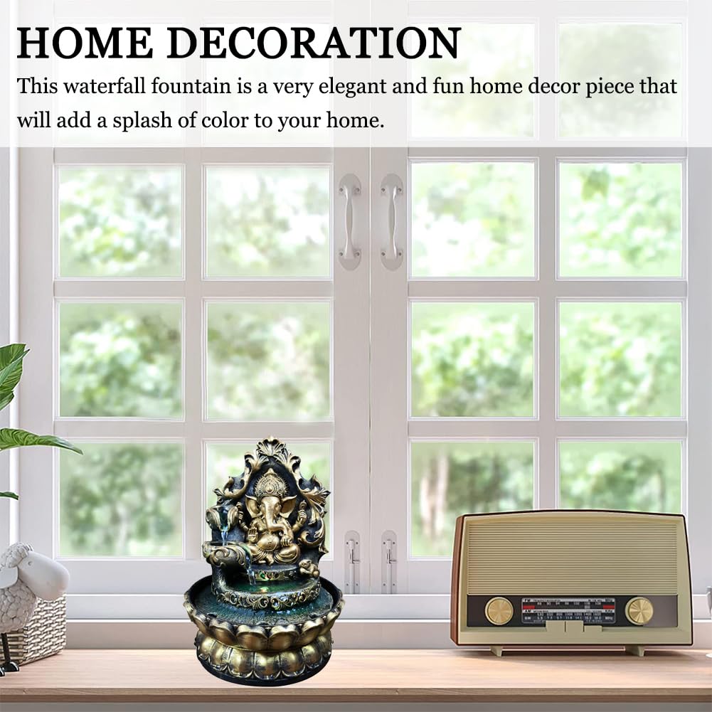 ガネーシャ 水流 フォウンテン 卓上 インテリア LED付き Amazon.co.jp