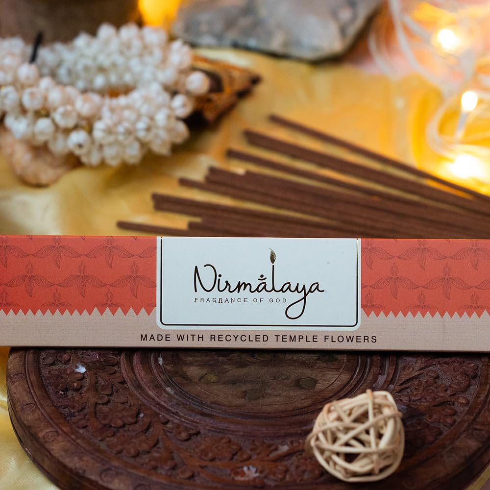 NIRMALAYA Mysore Sandalwood Incense Sticks Agarbatti- 40 Sticks | 100% Natural and Charcoal Free | Incense Stick for Home Fragrance | Sacred and Natural Air Purifiers Organic Incense Sticks