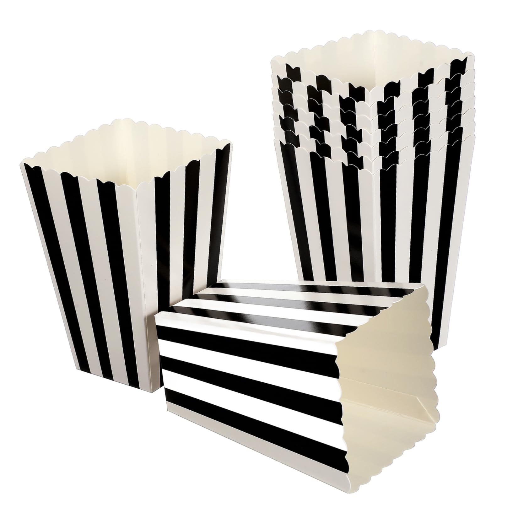 ABOOFAN 24Pcs Popcorn Boxes Paper Snack Containers for Weddings Parties Movie Versatile Holders for Popcorn Candy Cookies DIY Labeling