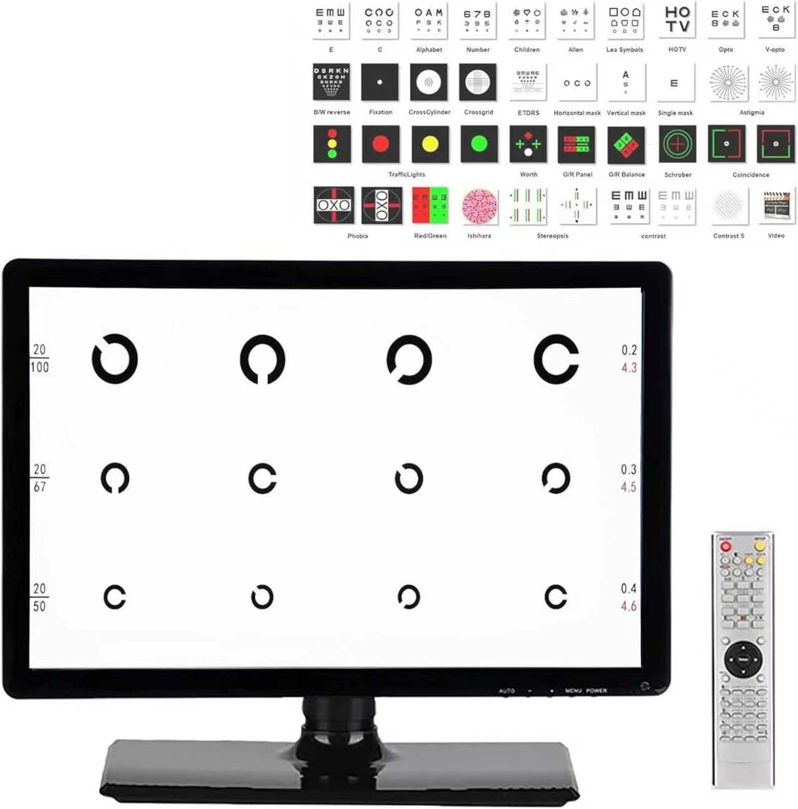 Digitale SehschäRfentafel (18,5/21,5/23 Zoll), Mehrere Sehzeichen