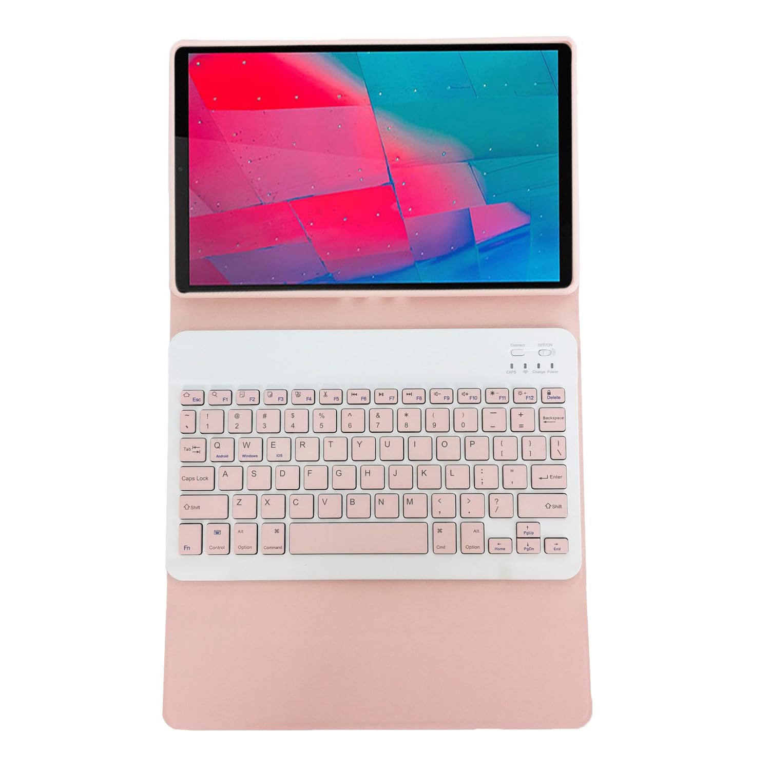 Custodia Tastiera per Tablet Lenovo Tab M10 Plus da 10,3 pollici FHD (TB-X606F/TB-X606X) / K10 (TB-X6C6), Cover Intelligente con Tastiera Bluetooth Wireless Rimovibile Magnetica QWERTY, rosa