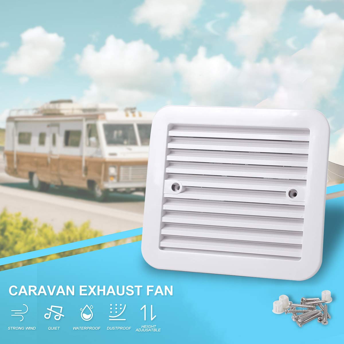 Riloer Ventilazione di ventilazione della ventola di scarico di raffreddamento 12V per camper RV Caravan White