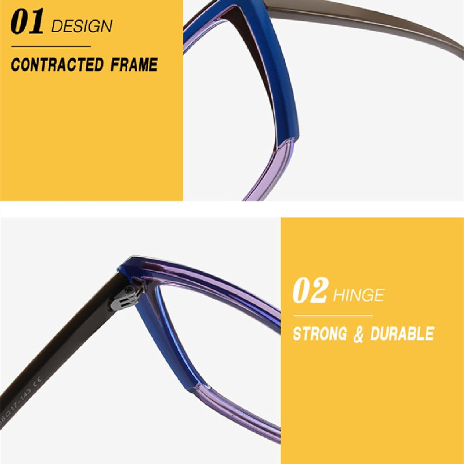 Retro Cat Eye Contrast Color Women Glasses Frame Fashion Clear Eyewear Men Colorful Frame