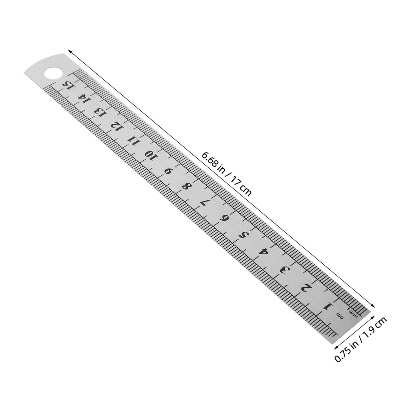 Tofficu 30pièces Règles de Poche à Double Échelle de Acier Inoxydable Petit Outil de Mesure Droit pour Géométrie le Dessin Technique Travaux Manuels
