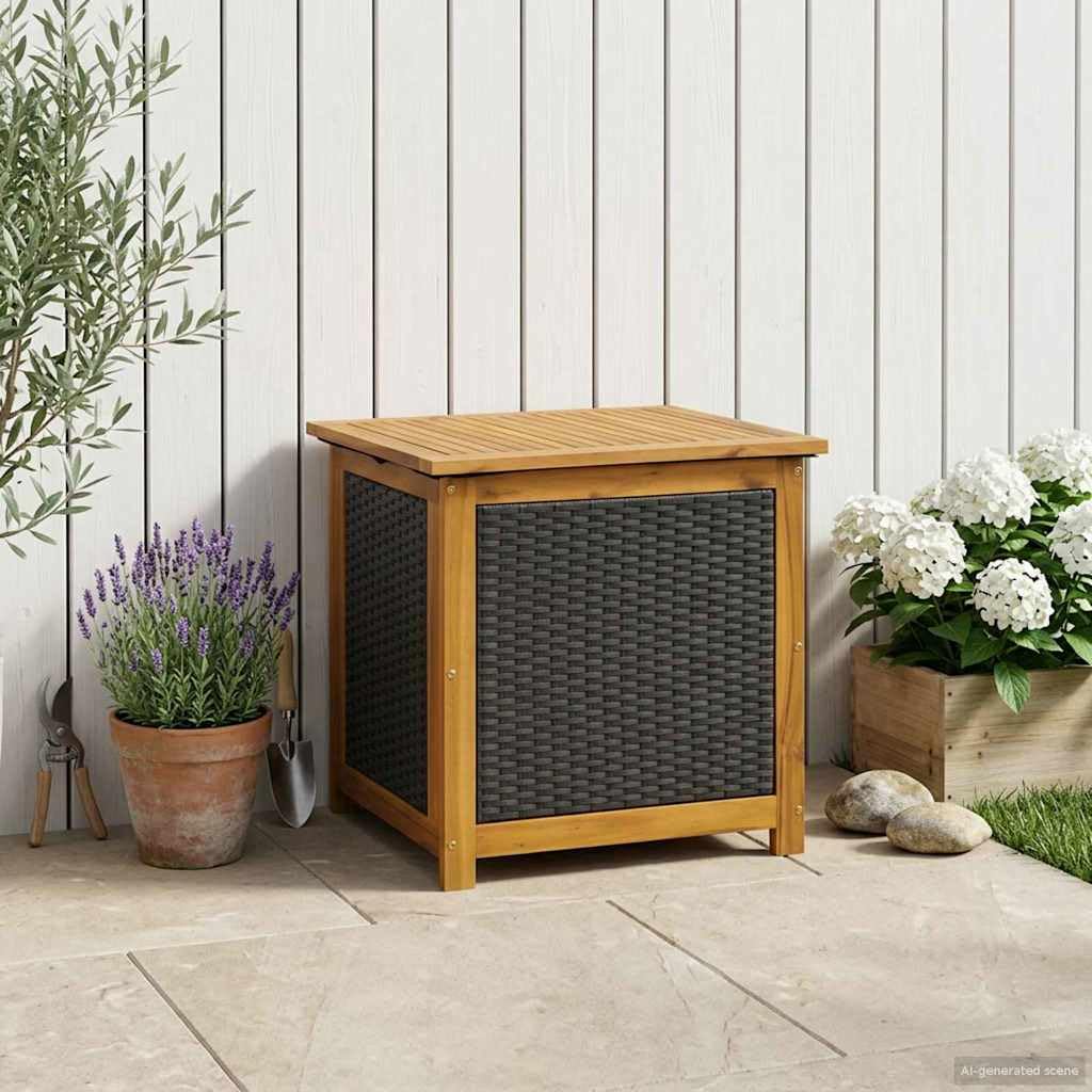 vidaXL Scatola di Stoccaggio per Giardino 185 L 60 x 50 x 56 cm Nero
