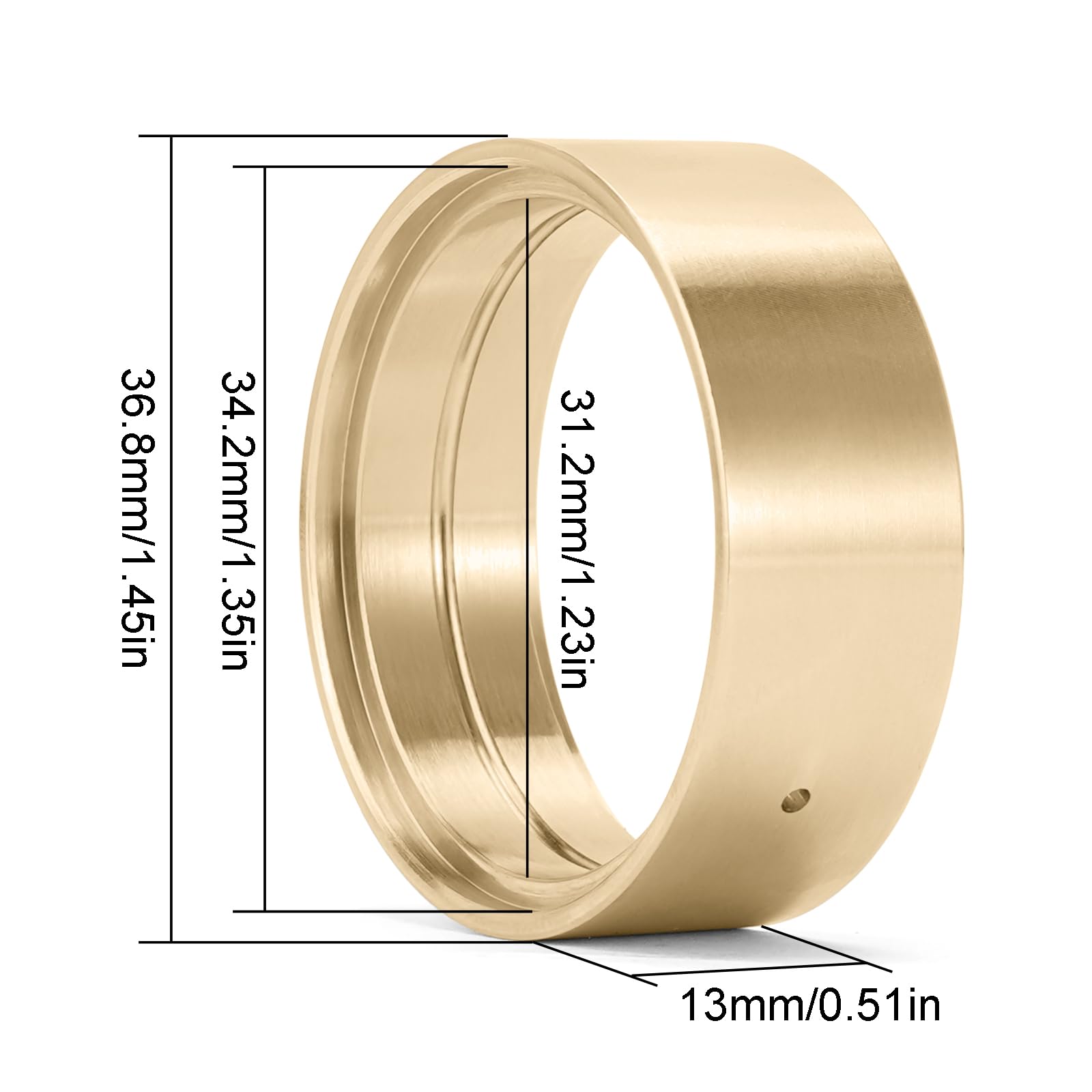 INJORA Brass Inner Beadlock Rings - 27g/pc 1.3" Wheel Weights Fit for 1/24 1/18 RC Crawler Upgrade, Gold, Small - Image 3