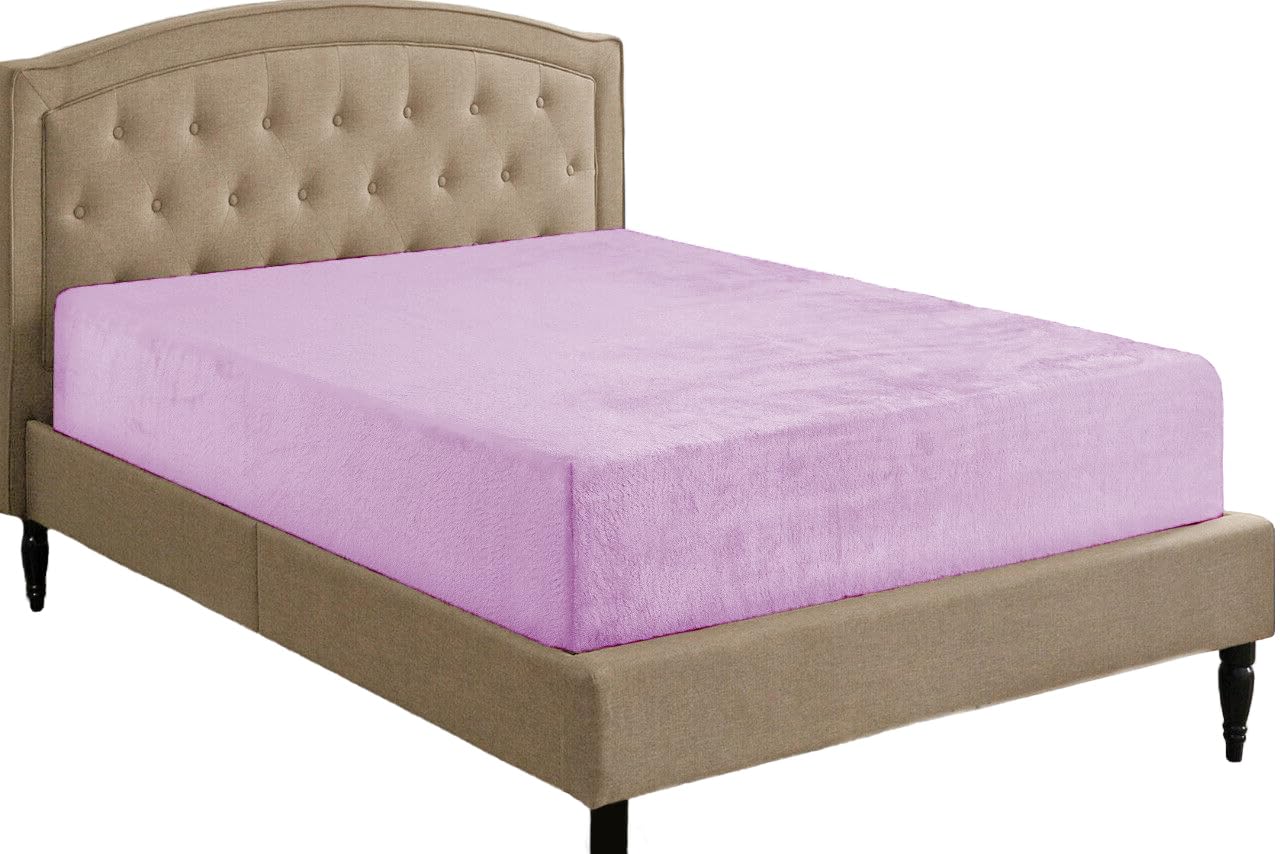 Teddy Fleece Fitted Sheet Extra Deep 30cm Deep Snugly Fit Around Your Mattress Soft & Cosy Warm Plush Fitted Bed Sheets (Pink, Double)