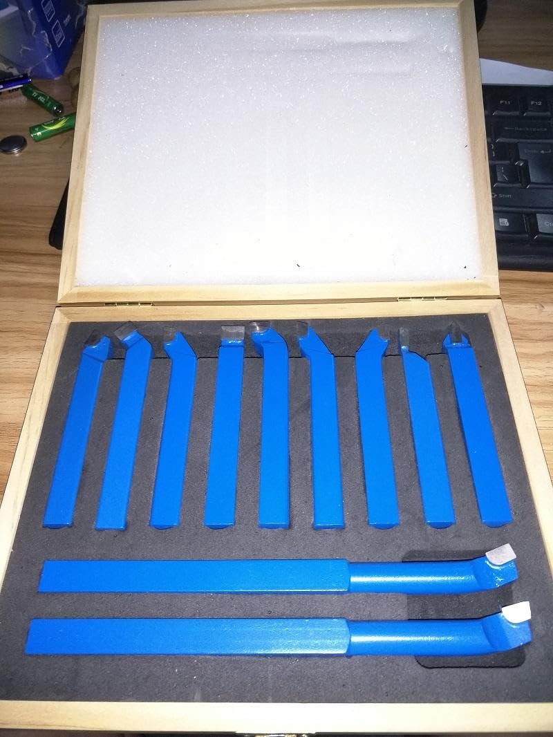 Conjunto de Herramientas de Corte de Fresado de Torno, 11 Piezas de 11 Piezas de 12 * 12 Mm Herramientas de Torno de Carburo con Punta de Carbonización de Fresado de Fresado