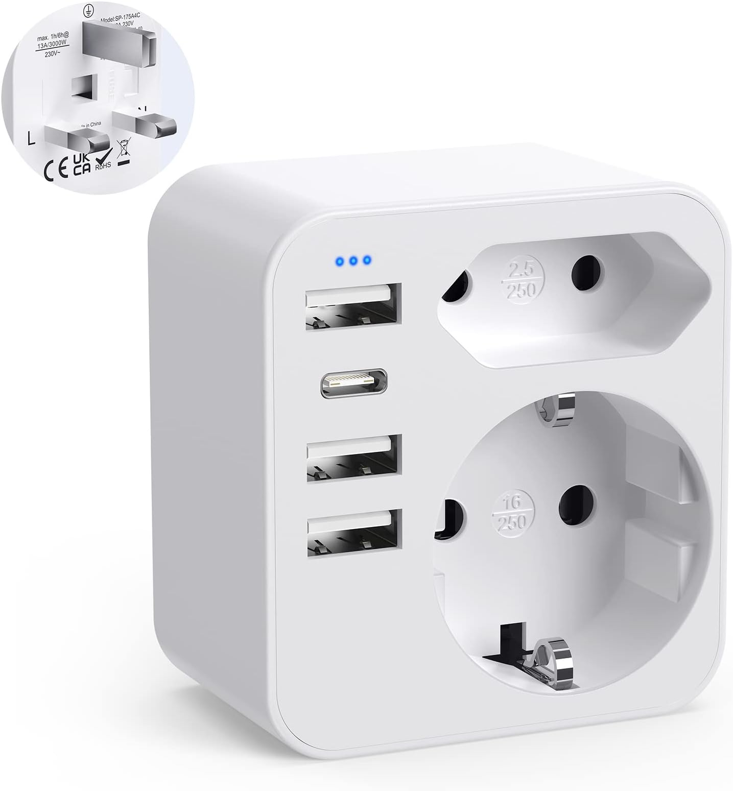 TESSAN Reiseadapter USA Adapter Amerika Deutschland Stecker mit 2 USB 2