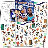 Space Jam Tattoo Set - Bundle of 60+ Looney Tunes Temporary Tattoos for Kids, & Door Hanger | Space Jam Party Favor Supplies