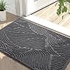 Yimobra front door mat outside entrance 295×17 absorbent doormat stain and fade resistant heavy duty indoor outdoor welcome mat non slip natural rubber low profile easy clean patio dark grey  urban country home decor