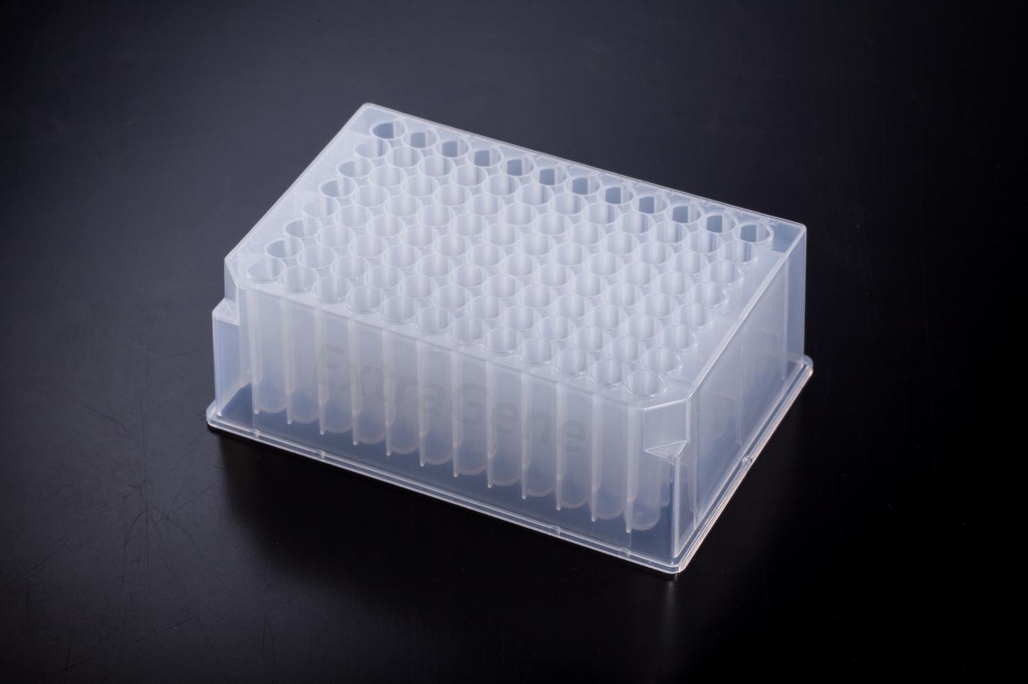 ExtraGeneDeep 96 Well Plate, Round Bottom, Clear, Individual Pack. Packing: 25EA/CS