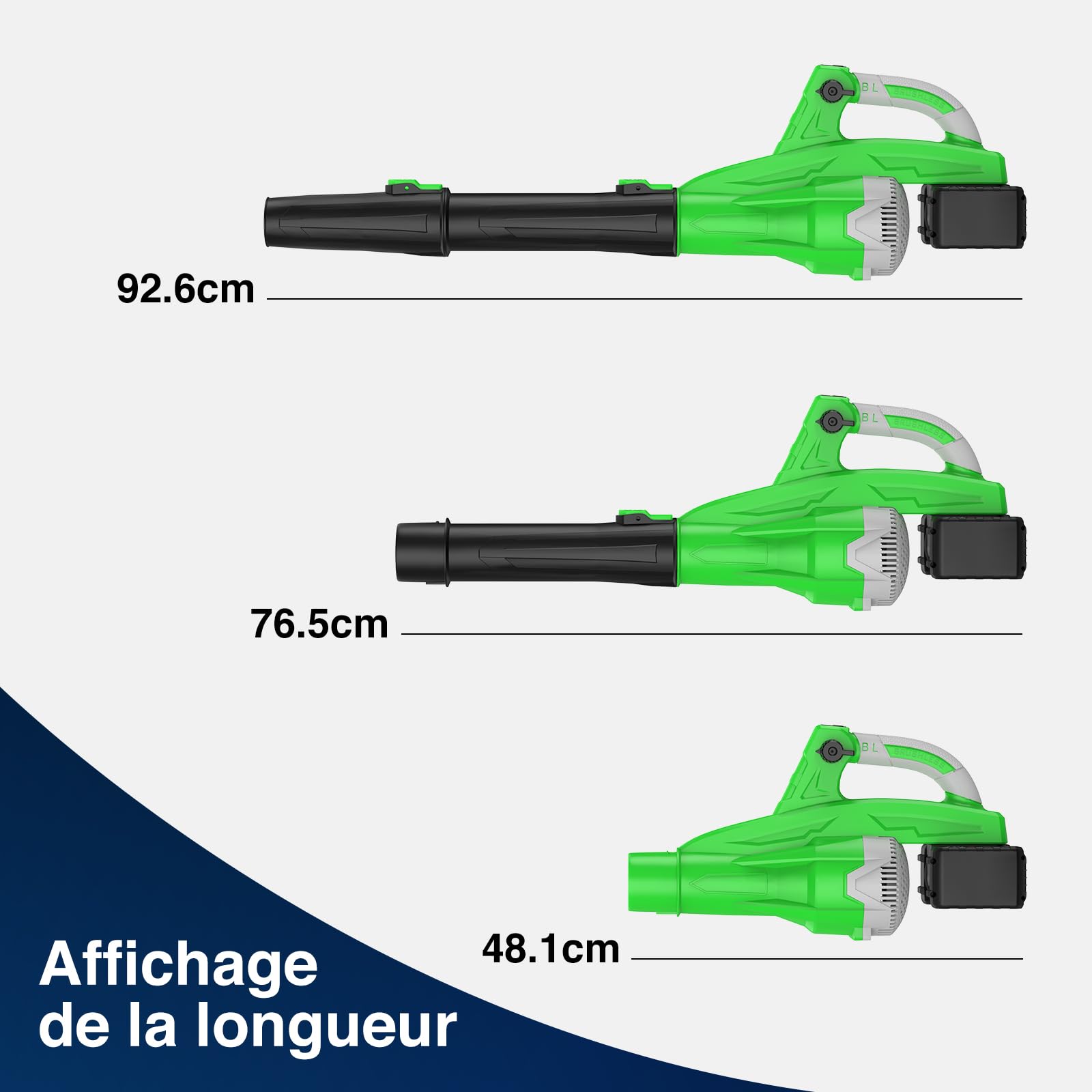 Soplador de batería 42 V (21 V*2), soplador de hojas inalámbrico con 2 x 4,0 Ah Batería y cargador, diseño de doble batería, 12 velocidades, 450 CFM/250 MPH, para patio, césped, jardín, Parkside