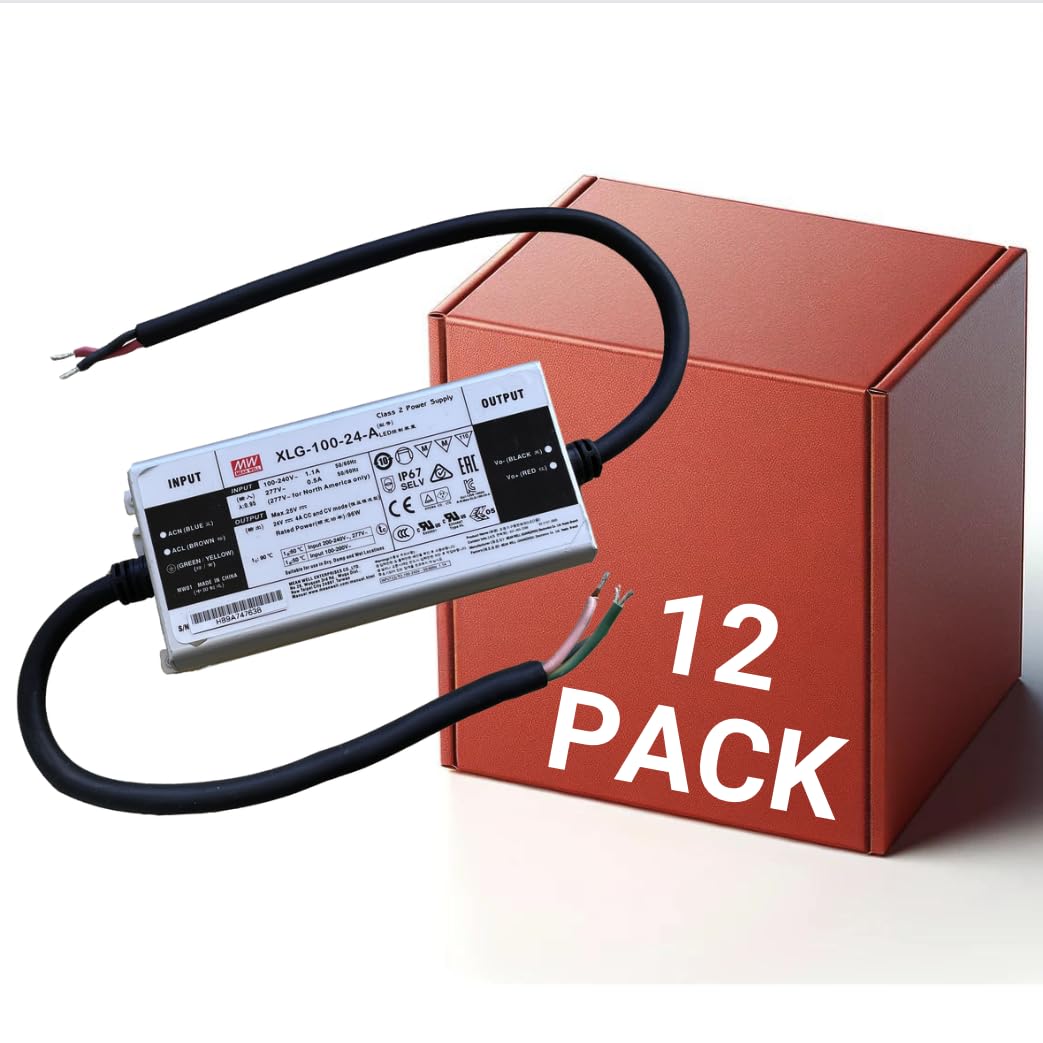 Led Driver 24v Power Supply 100w - 120-277V Super Compact Meanwell Low Voltage Transformer for LED's - Waterproof IP67, Power Supply - for LED Tape, LED Strip (10 Pack)