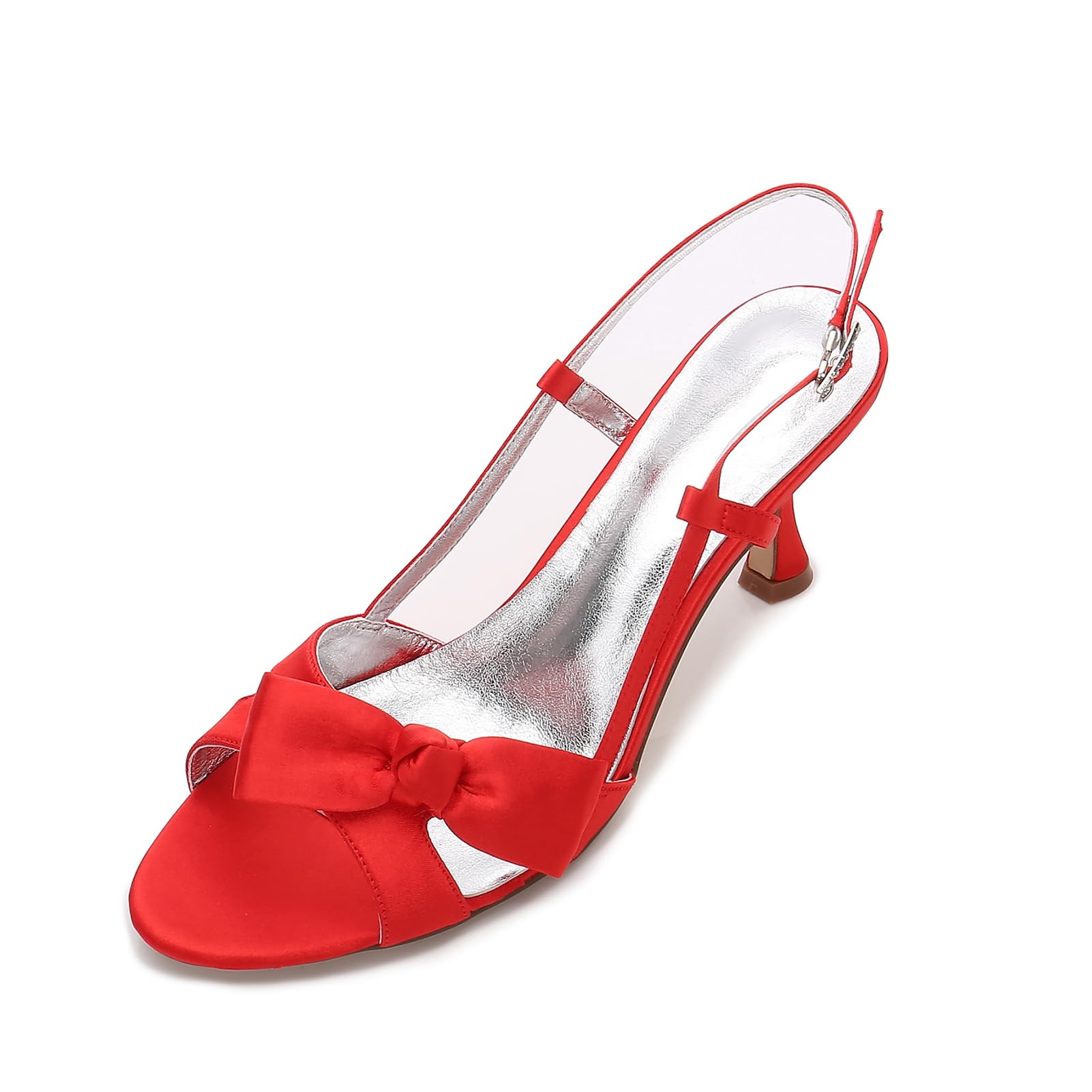 Scarpe col Tacco Donna Elegante Cinturino alla Caviglia Fibbia Scarpe Eleganti con Tacco a Spillo Medio Pump Donna,Rosso,36 EU