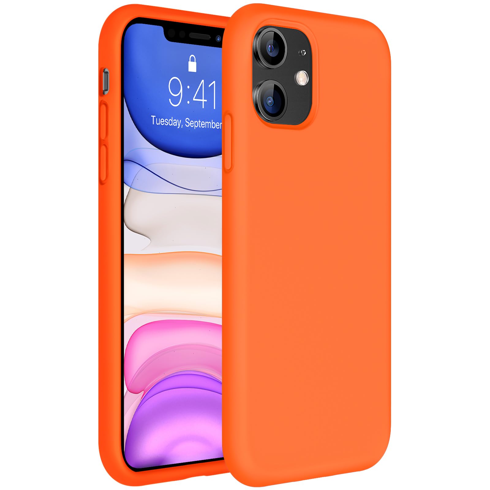 Miracase Silicone for iPhone 11 Phone Case, Amber Orange