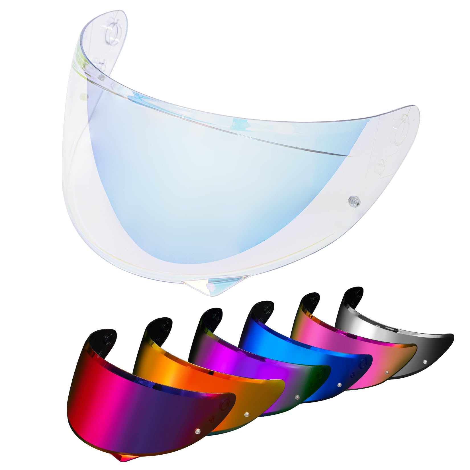 PSLER Visiera Casco per HJC HJ-34P C10 - Visiera Colorata Accessori per Casco da Moto Ricambio(Rosso Trasparente)