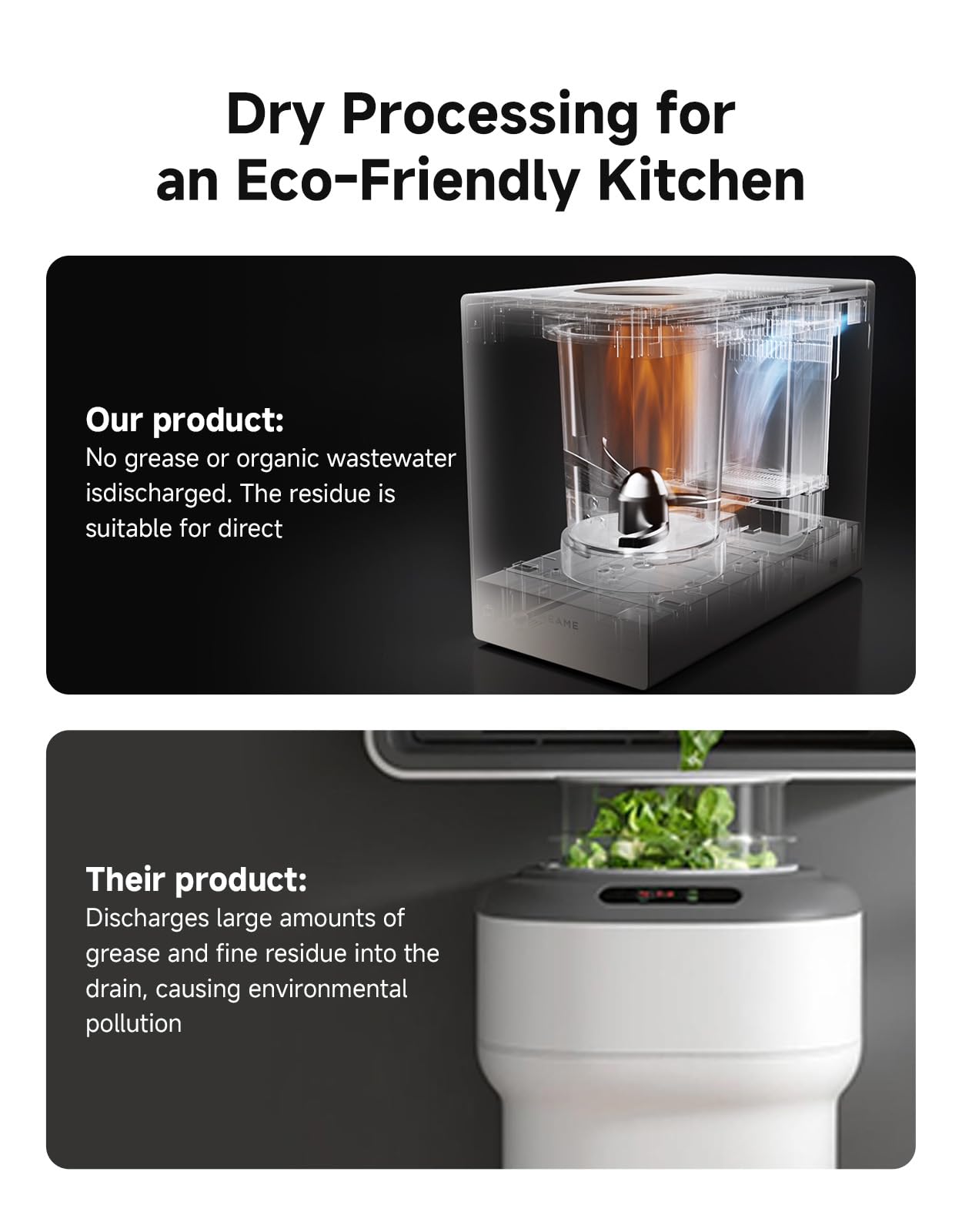 Dreame Compostador eléctrico para cocina, control inteligente de limpieza automática de alta temperatura, sin olor, sistema Trion de triple hoja, filtro de carbono lavable, silencioso de 27 dB
