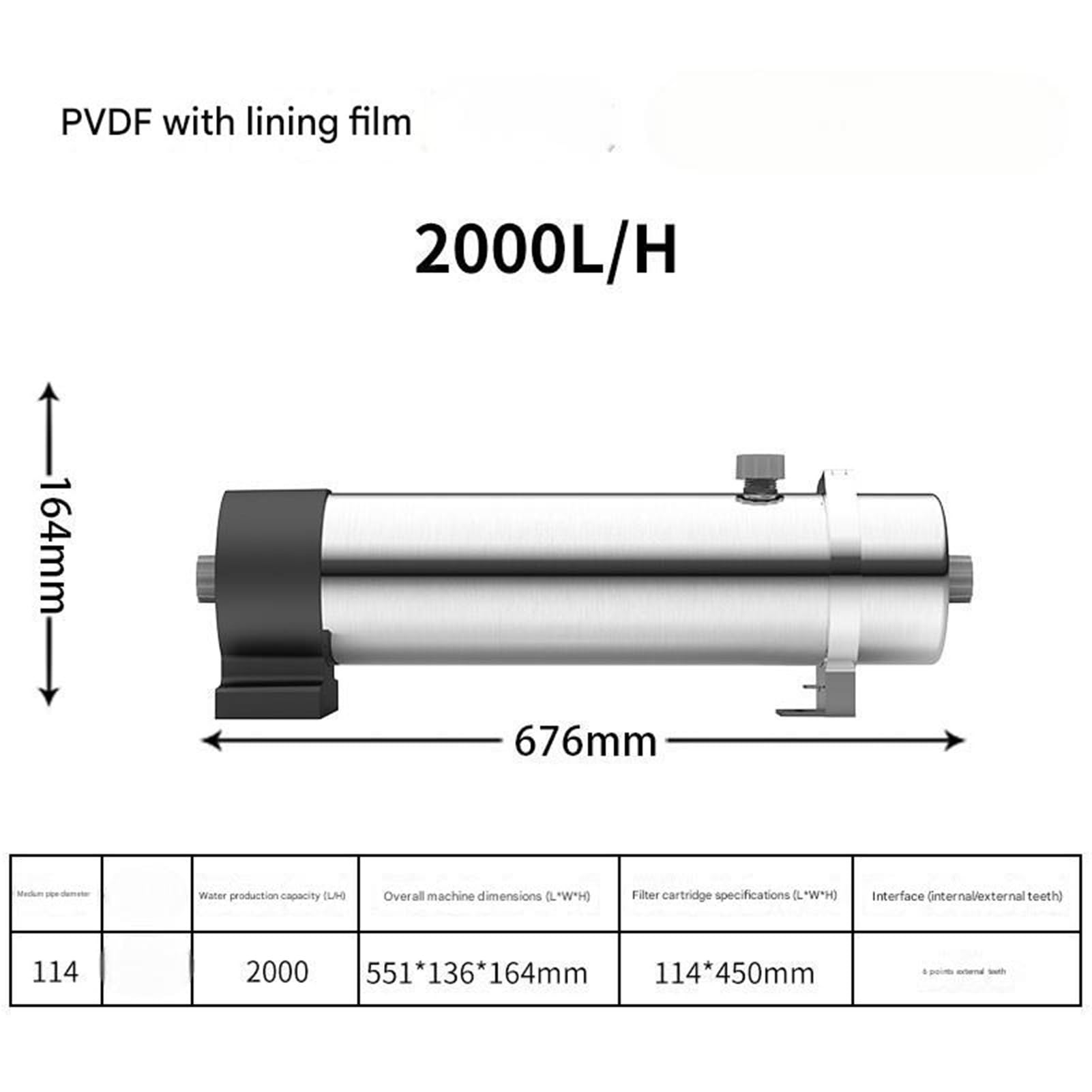Purificador de agua central acero inoxidable 2000L ultrafiltración alto flujo for toda la casa Filtro subterránea y del grifo en el sabor del agua. Fácil instalación