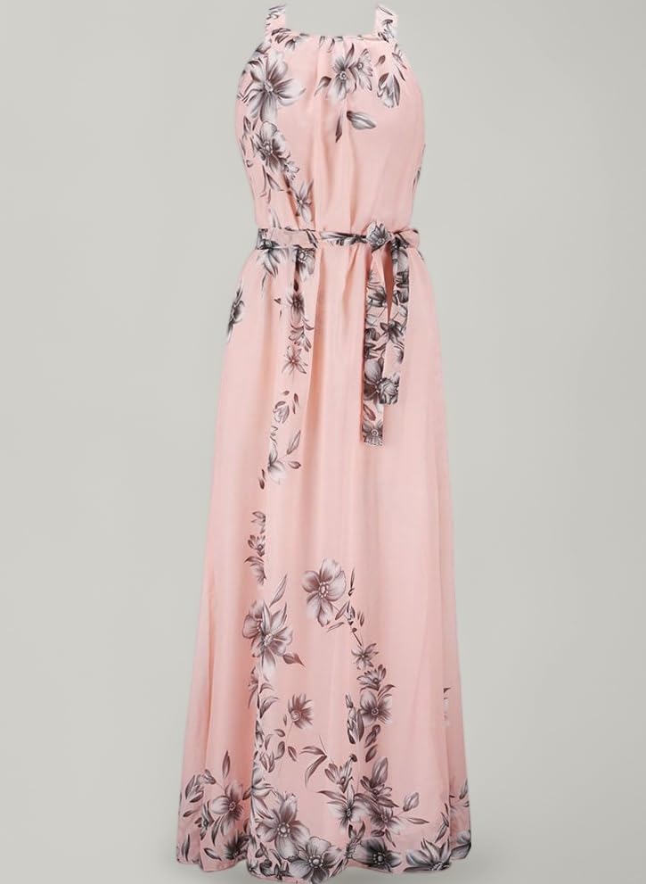 Women's Plus Size Dress Chiffon Printed Summer Beach Maxi Dresses L-6XL