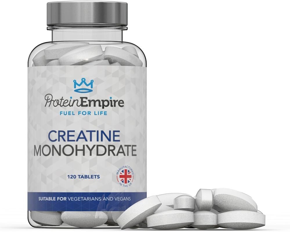 Protein Empire Pure Creatine Monohydrate | High Strength 1000mg for Muscle Development & Recovery – 120 Tablets