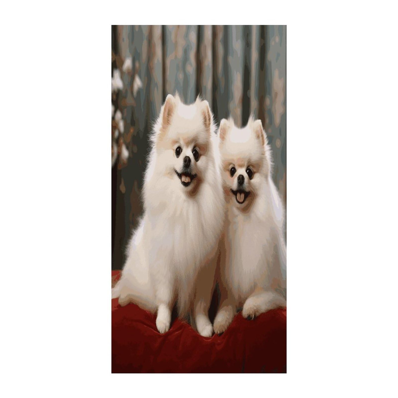 Fekiloot Style Short-Haired Pomeranian Dog Door Curtain Room Divider Curtains