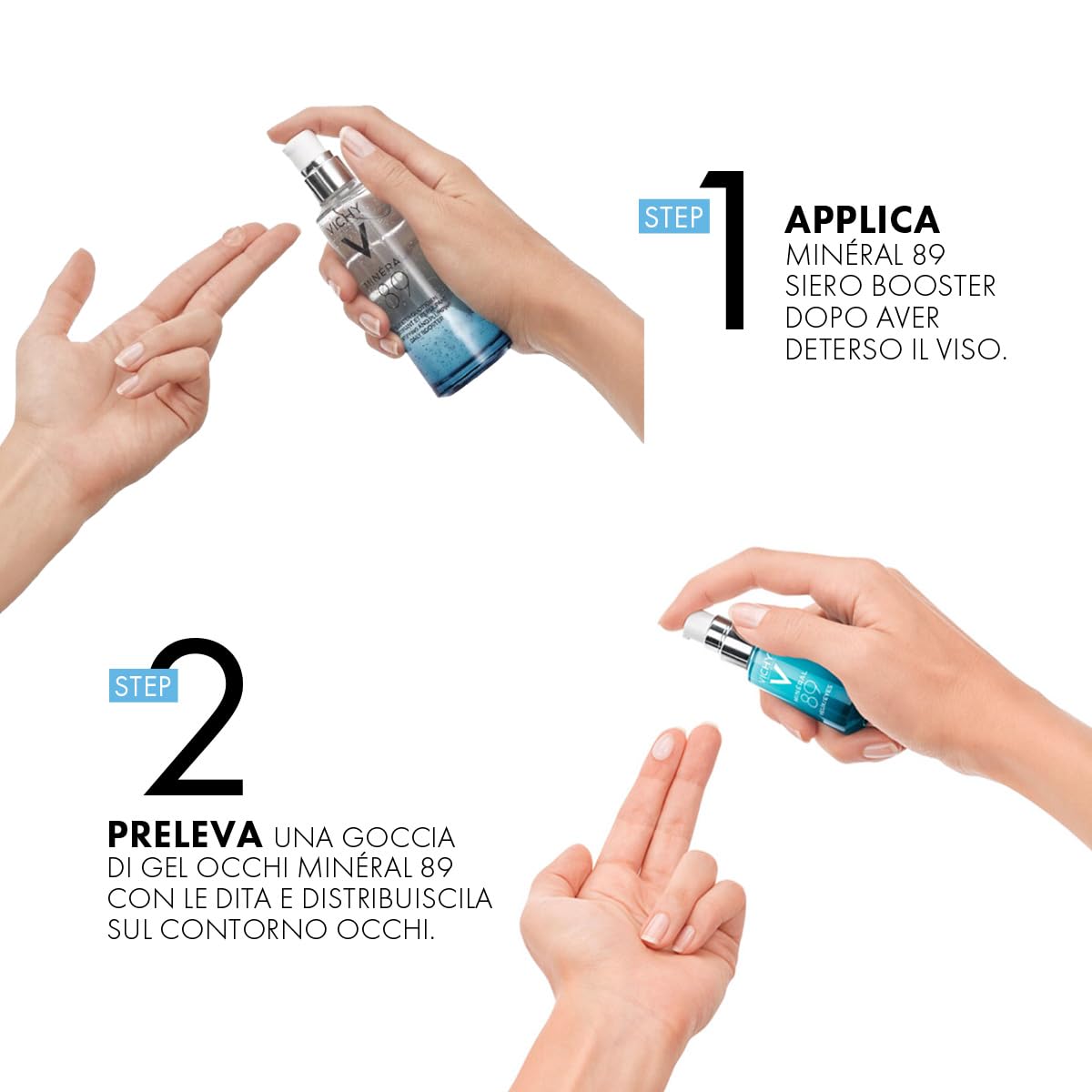Vichy Minéral 89 Siero Booster 75 ml + Minéral 89 Gel Occhi 15 ml | Duo Routine Idratazione Viso & Contorno Occhi