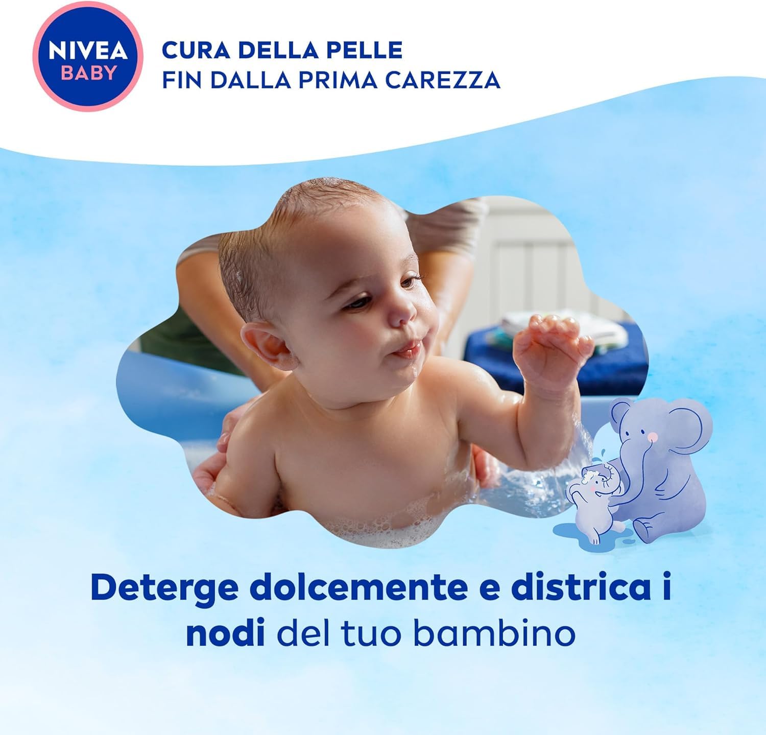 NIVEA BABY Shampoo Delicato & Neutro 200ml, Shampoo bambini per una detersione delicata, Formula per neonati con protezione no lacrime e senza solfati per capelli morbidi e senza nodi