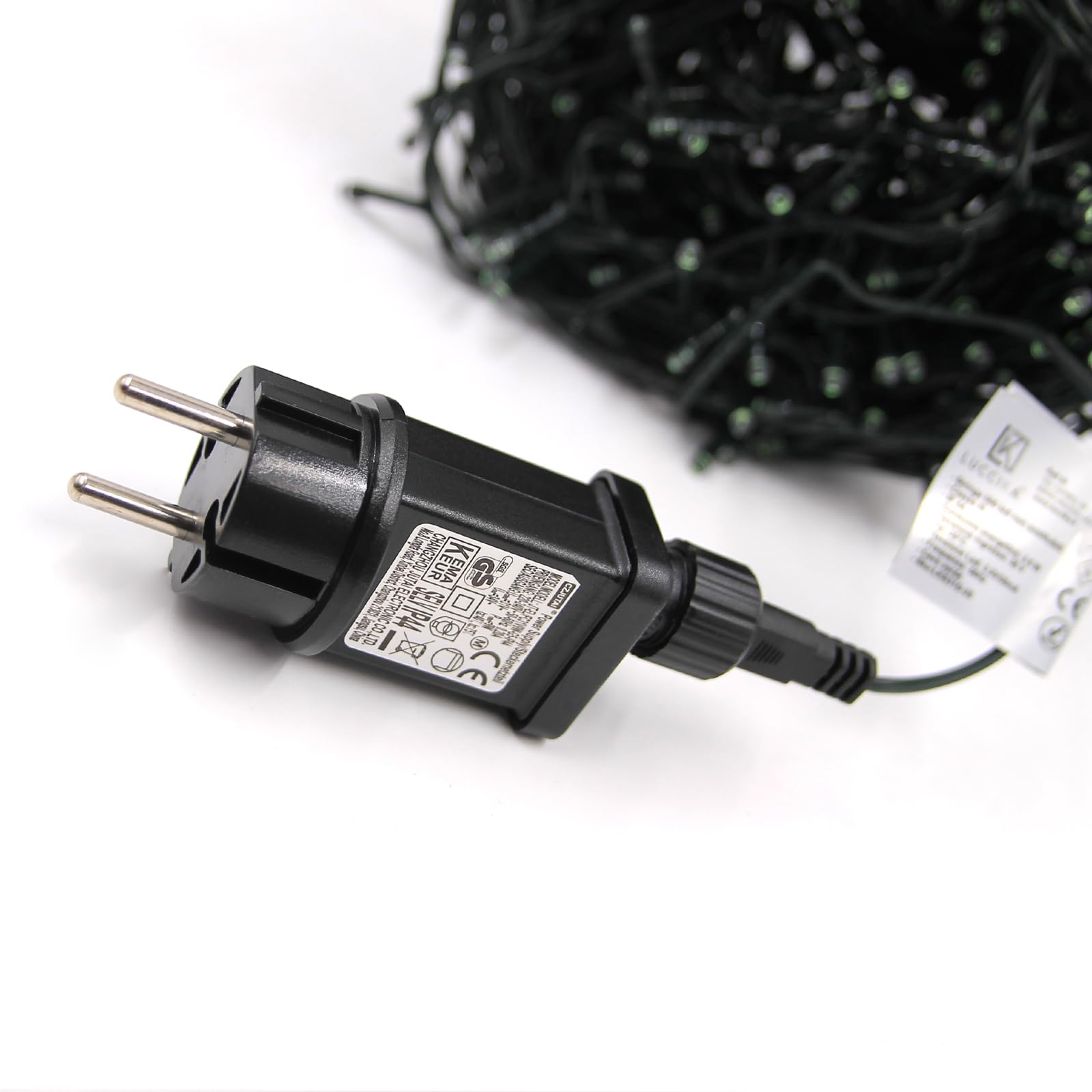Świąteczne lampki LED do użytku zewnętrznego/wewnętrznego, 5 mm, zielony kabel, 8 trybów, kontroler 31 V z pamięcią, IP44 (złoty, 50 m 1000 LED)