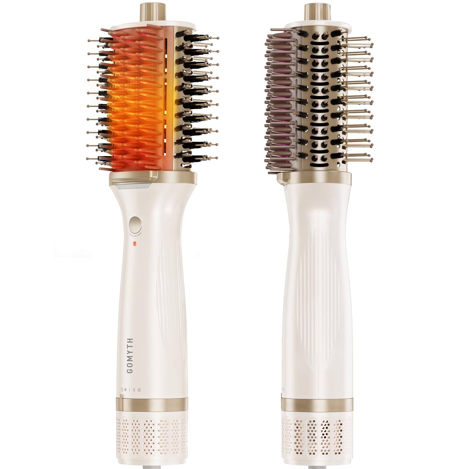 Upgraded 2-in-1 Volumizer - Blow Dryer Brush + Heated Comb Dual - Hair Drying &amp; Styling, Salon Blowouts, Less Frizz, More Shine, and Reduced Heat Damage Hair Dryer Brush for All Hair Types