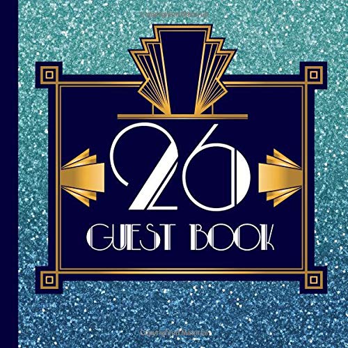 26 Guest Book Blue and Gold Birthday Guest Book Includes Gift Tracker