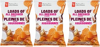 Canadian President's Choice Loads of ALL DRESSED Flavour Chips [3 Large Bags]